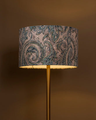 Teal Paisley Round Lamp Shade