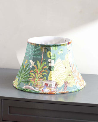 Coconut Tree Printed cotton Empire Lamp Shade - Large