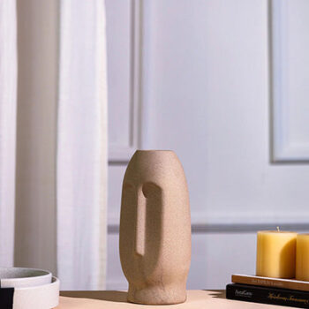 Zen Calm Face Ceramic Flower Vase Centerpiece | 5 x 9 inches