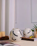 Minimalist Modest Ceramic Face Flower Vase | 5 x 9 inches