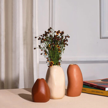 Sleek Black Bottle Shaped Ceramic Vase | 3 x 7 inches