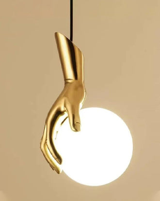 Golden Hand Pendant Light