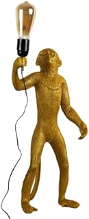 The Artment your artistic apartment White Modern Art Standing Monkey Lighting Gold Lamp Resin Showpiece: Home Décor for Living Room, Bedroom, Study Table - Ideal Gift, Night Lamp, Table Lamp