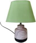 Dowel Pot Wooden Table Lamp for Bedroom, Farmhouse Rustic Lamp Bedside Table Lamps for Nightstand Side Table Lamps for Living Room for Bedroom (Light Green, Set of 5)