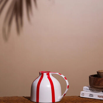 Sleek Black Modern Curve Ceramic Vase Without Plant | 3 x 7 inches