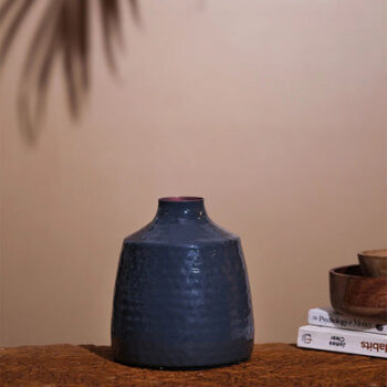 Crinkled Paper Bag Ceramic Flower Vase Without Plant | 7 x 3 x 8 inches