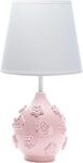 Lambs & Ivy Signature Botanical Baby Pink Floral Nursery Lamp with Shade & Bulb