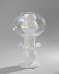 coLLektklove Handblown Theyyam Table Lamp - Luminescent Opaline White with Clear Glass Spherical Shade, Stacked Pots Design, Artistic and Versatile Home Dcor