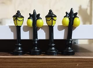 The Pot Dealer Lam Post- Set of 4 for Tray Gardening Miniature Fairy Garden Street Light Street Lamp Ornament Outdoor Decoration Home Decor