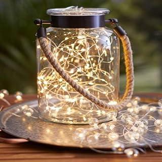DECENT GLASS Elegant Clear Glass Lantern with Jute Handle (Clear, Large) Rope Vase