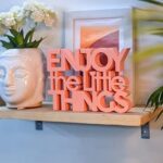 NUKKAD TALES Enjoy the little things - Pink Table Decor: Perfect for Home, Office, Desk, or Shelf. Quirky Room Decoration Showpiece for Birthday, Corporate Gifts, and Inspiring Wall Decor.
