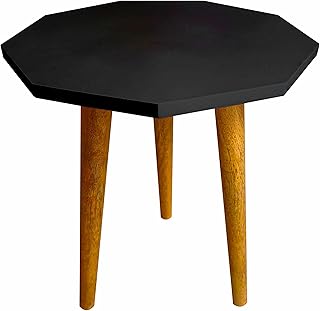 UHUD CRAFTS Mid Century Plant Stand/Table, Gamla Stand (12" D x 13" H) | Plant Stands for Indoor Plants, Stool for Holding Flower Pots | Indoor Plant Stand, Modern Home Decoration (Black) (Wood)
