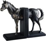 LR Decor E-Shop Bookends Housewarming Gift Resin Horse Sculptures for Cabinet Office Shelves