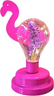 UJEAVETTE® Table Lamp Nightstand Lamp Simulation Plant for Kids Room Bedroom Flamingo