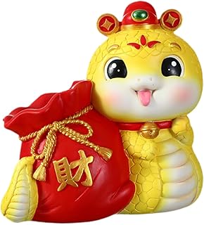 LR Decor E-Shop Chinese Snake Year Figurine Pen Holder 11.5x7x11.5cm for Home Entryway Decor Style A