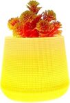 Decor House Plastic LED Planter with Adapter | 5 inch Plant Pot for Office & Home Décor, Gifting Decorative Planters | Color- Off White