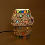 Mahganya Mosaic Style Dome Shaped Glass Table Lamp Multicolour for Living Room,Bed Room,Desk, Pack of 1 (Clolor1e)