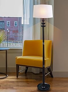 Blue Stone™ Classic Wooden Floor Lamp For Living Room Luxury Home Decor Italian (Round Warm Jute Black Stand)