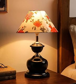 VRCT Metal Iron Table Lamp With Flower Shade(Pink, Pack Of 1, Incandescent)