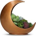 Table Planter - Desk Moon Planter – Candle Holder - Boho Planters for Indoor Plants, Succulents, Air Plant, Cactus, Faux, Artificial Plants -Witchy Gifts for Women, Birthdays, Plant Lovers