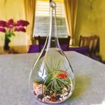 Leafy Dew Light Hanging Bulb Glass Candel Hanging Vase Light Candle Holder Glass Pear Terrarium Holder Succulent Plants Indoor Outdoor Home Decoration