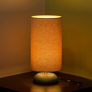 ExclusiveLane 'Faraday' Wooden LED Table Lamp For Living Room Bedroom Bedside Lamp (13 Inch, Wood, Turquoise, Without Bulb, Pack Of 1) |Bedside Side Table Lamps For Home Decoration Office Side Lamp