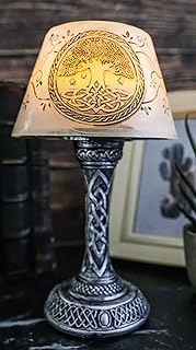 Ebros Gift 7" Tall Mini Celtic Divinity Tree of Life and Wisdom Figurine LED Night Light with Celtic Knotwork Patterns and Lace Vines Desktop Countertop Courtesy Lamp