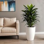 YUCCABE ITALIA FOXB VNR 18 INCH Pots for Plants Highly Durable Polymers Lightweight Indoor Outdoor Tall Flower Pot Gamla Tree Planter Container Planters for Living Room, Balcony,Garden, White