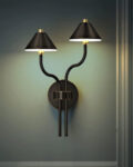 Noir Dual Arm Matte Black Wall Sconce