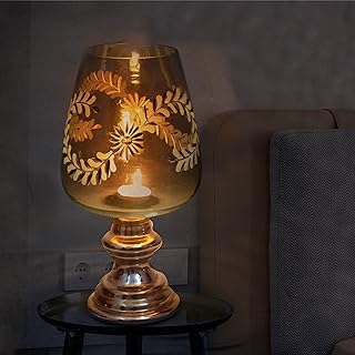 Pure Source India Glass Flower vase, Decorative Lamp for Home, Glass Vase for Money Plant Grow (11.5 X 6 INCH)