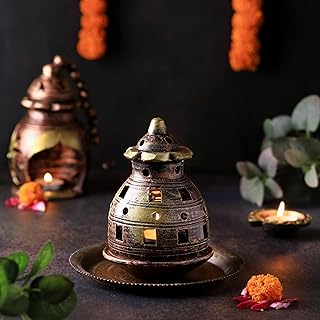 The Handicraftian Exclusive Terracotta Material Modern Table Shade Lamp for Diwali Decoration Items for Home Decor
