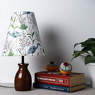 Lexton Wooden Bedside Table Lamp for Bedroom & Living Room (15 Inch, Wood, Without Bulb, Pack of 1) | Table Lamp for Home Decoration Office Study Dining Room