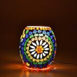 DECENT GLASS New Shape Glass Mosaic Table Lamp Home Decor Lamps and Lights (DG391, Mini)