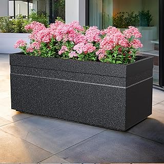 YUCCABE ITALIA FOXB GT 24 INCH Rectangle Pots for Plants Highly Durable Polymers Lightweight Indoor Outdoor Flower Pot Gamla Tree Planter Container Planters for Living Room, Balcony Garden
