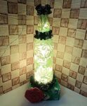 Floral Green Bottle Lights Lamp Flower Vase for Diwali Christmas Home Decoration Showpiece Centerpiece Housewarming Gift Ideas (Bottle Lights Lamp)