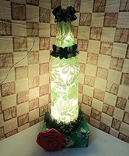 Floral Green Bottle Lights Lamp Flower Vase for Diwali Christmas Home Decoration Showpiece Centerpiece Housewarming Gift Ideas (Bottle Lights Lamp)