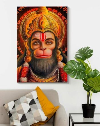 Lord Hanuman Portrait Canvas Wall Art Painting