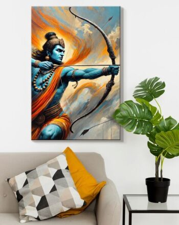 Lord Rama Archery Framed Canvas Wall Art Painting