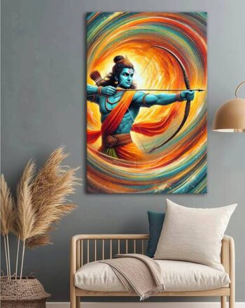Lord Rama in Action Canvas Wall Art Painting