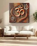 Om Symbol with Trident Wall Art Painting