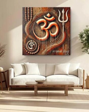 Om Symbol with Trident Wall Art Painting