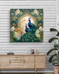 Majestic Peacocks in Bloom Canvas Wall Art Painting