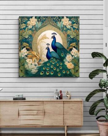 Majestic Peacocks in Bloom Canvas Wall Art Painting