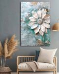 Textured Flower Canvas Wall Art Painting