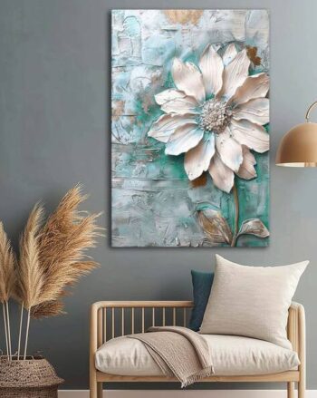 Textured Flower Canvas Wall Art Painting