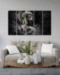 Lord Buddha Five Panel Wall Painting