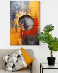 Circular Pattern Framed Canvas Wall Art Painting