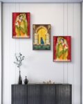 Folk Women Print 3-Piece Wall Art Painting