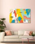 Modern geometric canvas painting