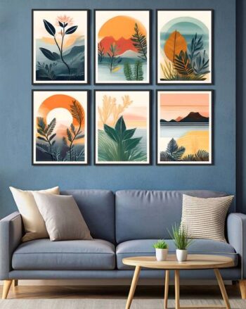 Set of 6 Serene Landscape Canvas Paintings 16" x 12"